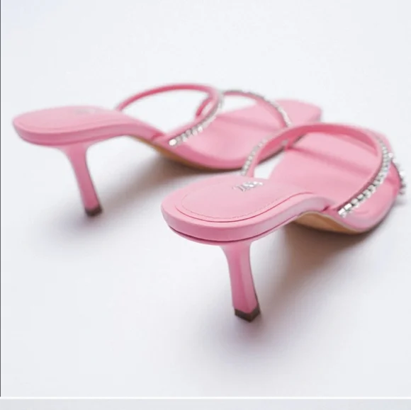 Zara Barbie Pink Sparkly Heels - Picture 3 of 13